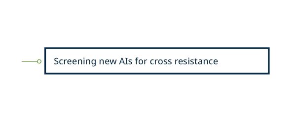 Diagram of screening for new AIs for cross resistance categories